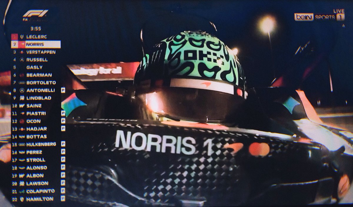 “NORRIS 1" might actually be the best view of the entire season