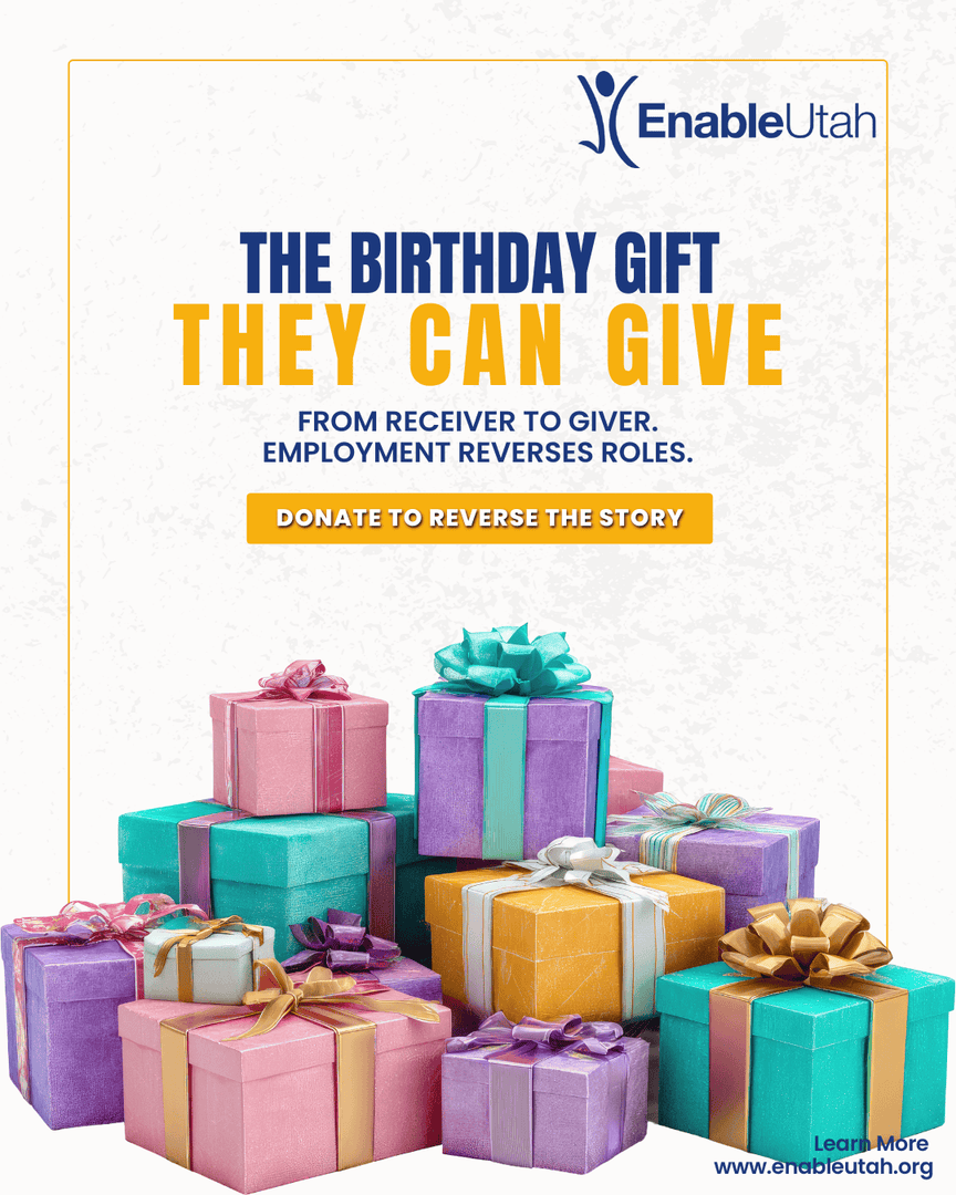 EnableUtah's tweet photo. EnableUtah clients move from being cared for to caring for others. Their paychecks mean they can give back to family, friends, community.

#fromreceivertogiver #birthdaygifts #nonprofit #disabilities #learnandgrow #employment #training #skills #support #odgen #utah #enableutah https://t.co/fVg1bFGJZv