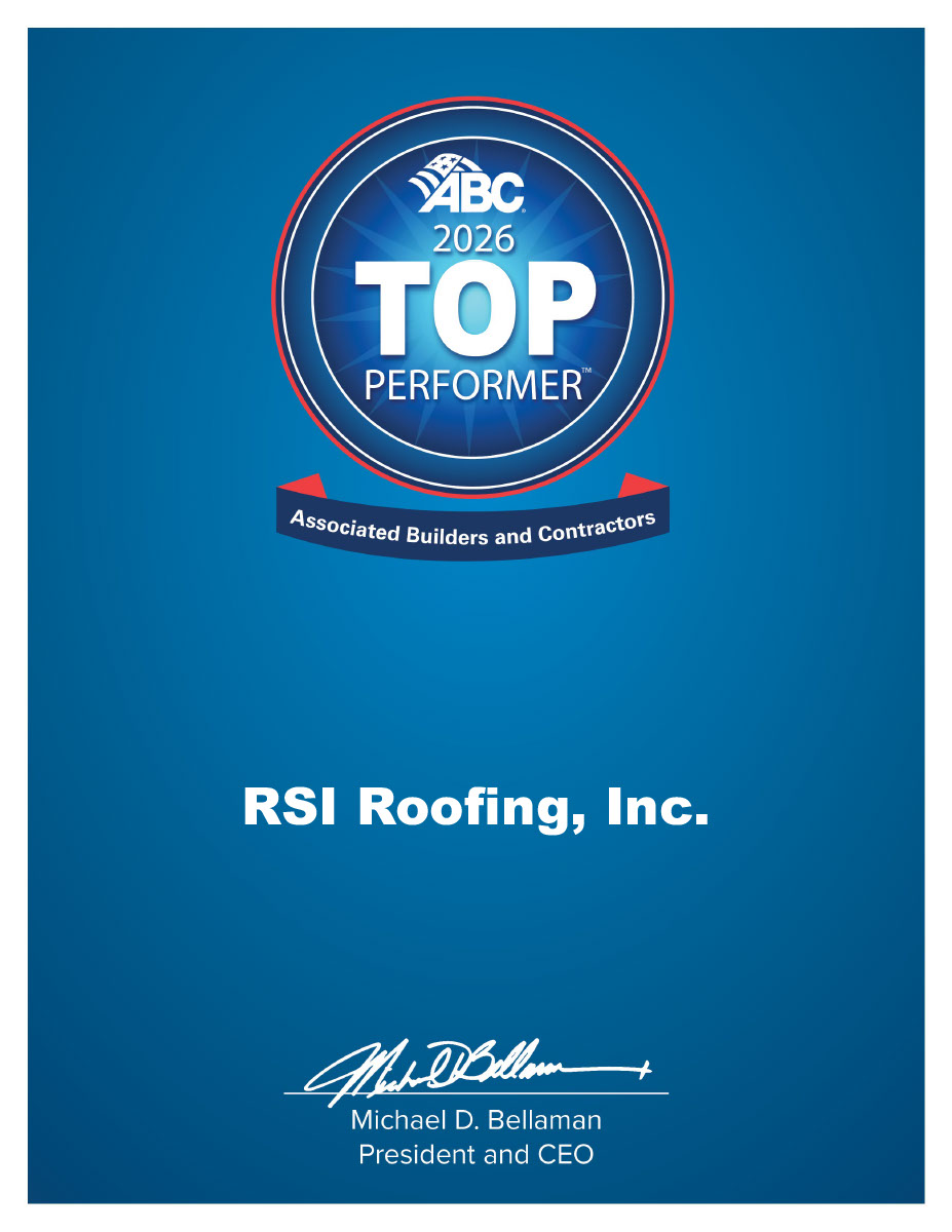 Congratulations to the team at RSI Roofing for being named a 2026 Associated Builders and Contractors Top Performer! #ABCMeritShopProud
