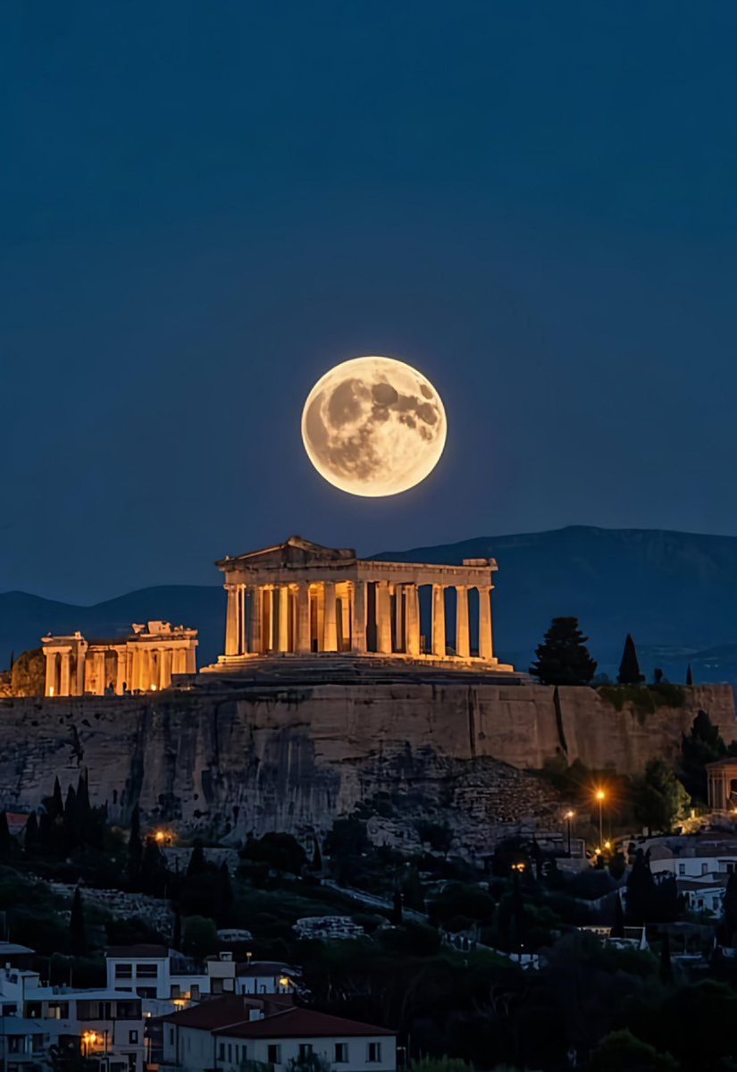 Night in Athens, Greece
