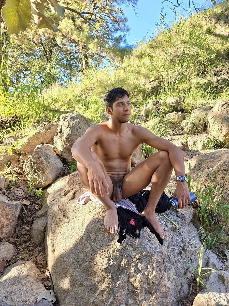 Finding balance in the wild. 🧘‍♂️🍃
Being fully present as I am.

 #naturism #nature #raw