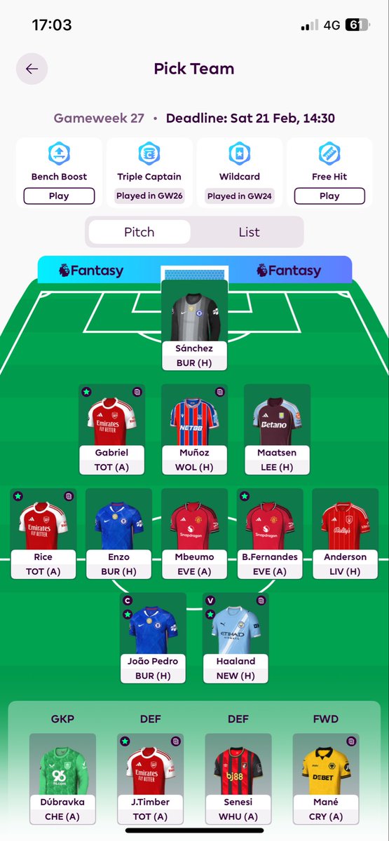 FPLmalz's tweet photo. Current team - benching headache 🤕 https://t.co/VS9Ueat2UR