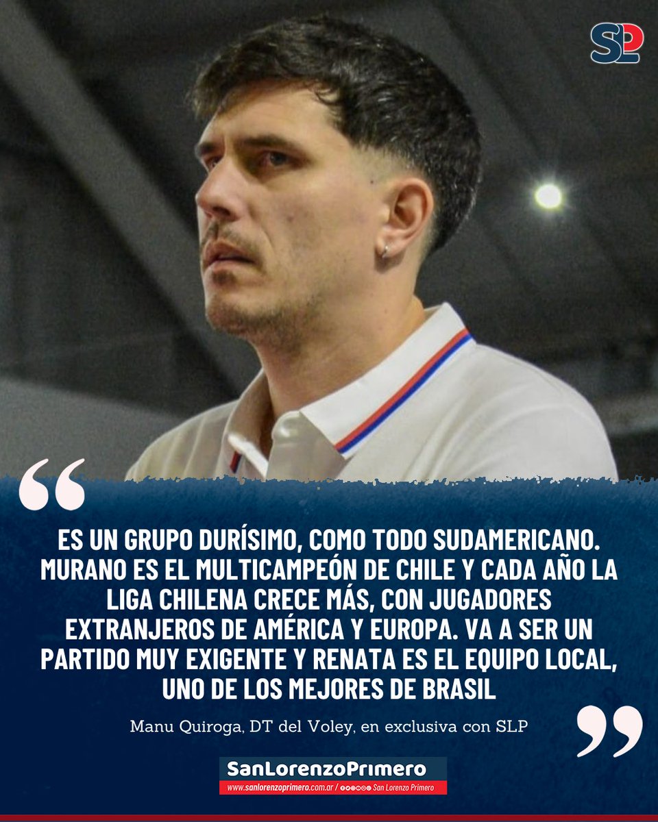 SanLorePrimero's tweet image. 🏐🎙️ Manu Quiroga, entrenador del #Voley de #SanLorenzo, habló en exclusiva con SLP sobre el Sudamericano que disputará el Ciclón en Brasil 

💻 Encontrá la nota completa en nuestra web