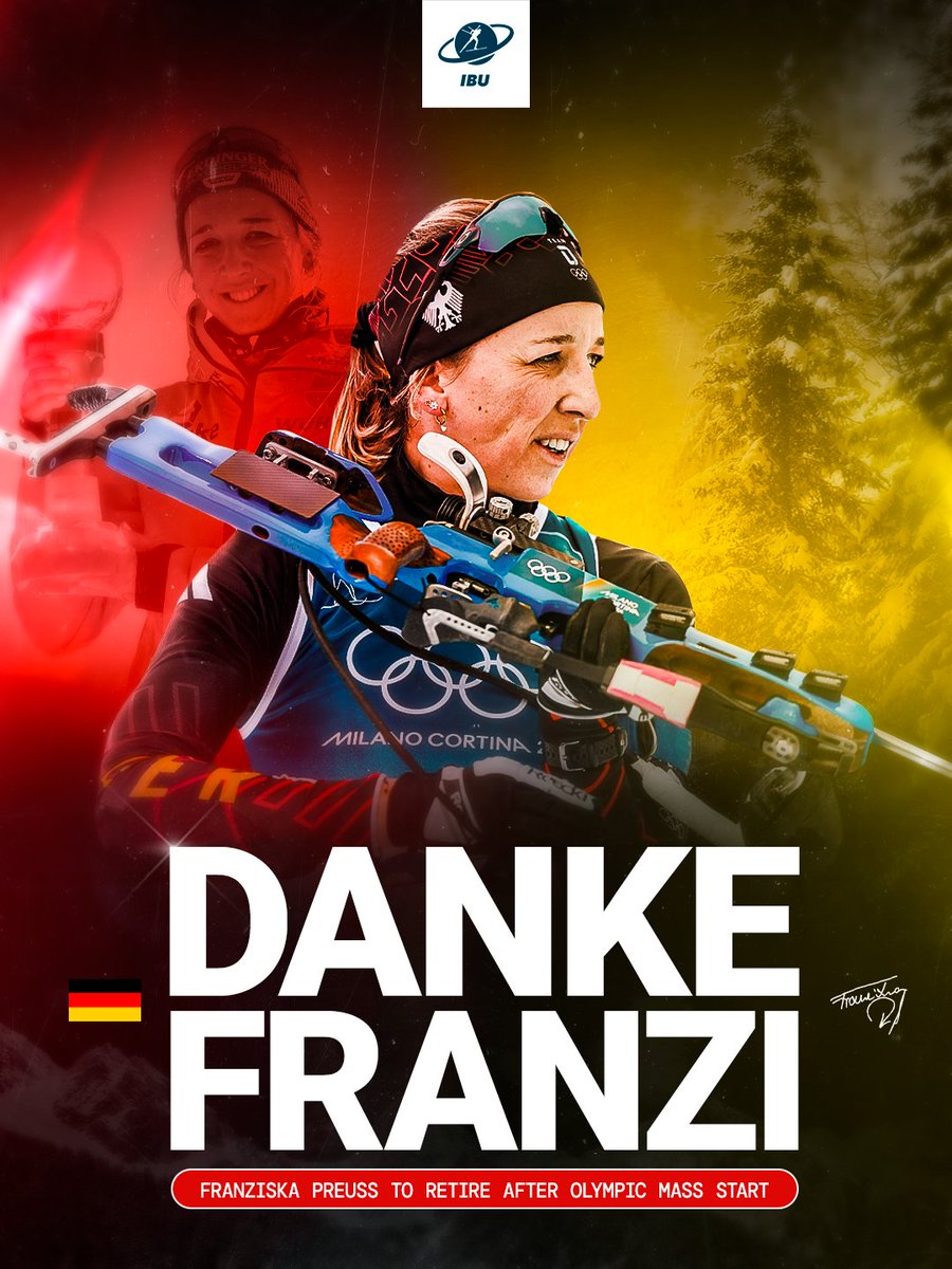 Servus, Franzi ❤️

Join us tomorrow as we witness Franziska Preuß compete for the final time before she calls it a career.

Two-time Olympic medallist 🥉🥉
Two-time World Champion 🌍
Overall Total Score winner 🏆

A career defined by resilience and class.

📷NordicFocus #biathlon