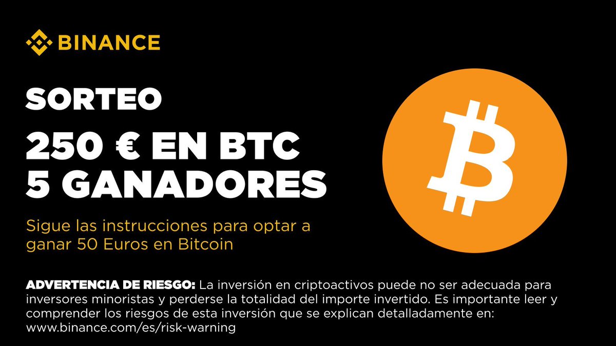 🎉 5 ganadores con 20 € en Bitcoin asegurados

Y si refieres a un amigo durante el periodo del sorteo, tu premio será de 50 € en BTC.

ℹ️¿Cómo participar?
• Síguenos
• Dale like y repost a este tweet
• Etiqueta a un amigo en comentarios

Si resultas ganador, te llevas 20 €.