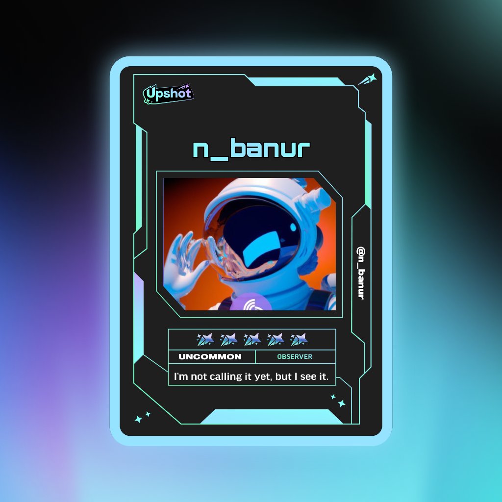 n_banur's tweet photo. Just ripped my Predictor Card!

Ready to claim instant cash prizes, free packs and more.

Welcome to Prediction Play on @upshot_cards

Your turn
https://t.co/1nP81Mka3A https://t.co/ldaRZvuyWO