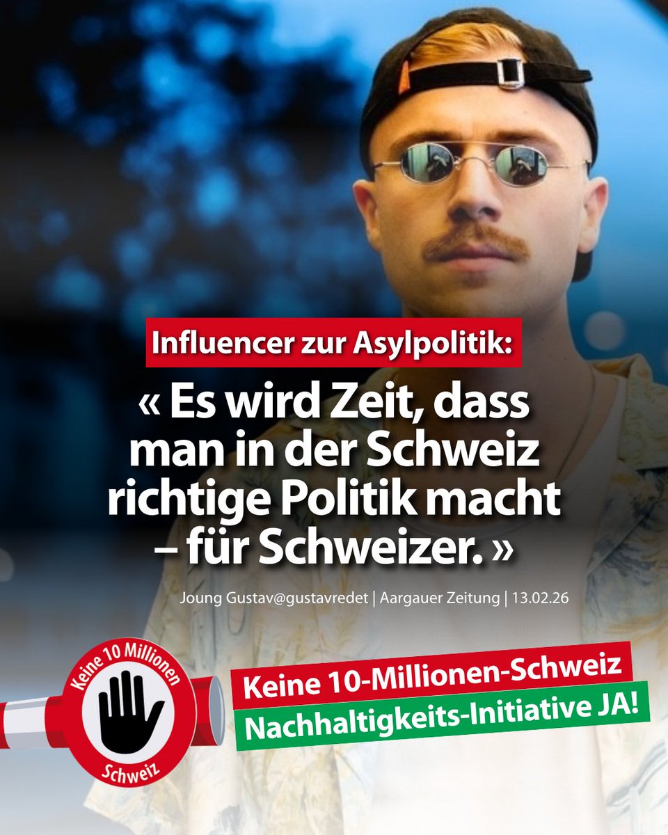 Linke Hysterie, weil Influencer Joung Gustav Klartext zur Asylpolitik spricht!

Gustav hat völlig recht: Es wird Zeit, dass man in der Schweiz richtige Politik macht – für Schweizer. 🇨🇭 Denn aktuell zahlt die Bevölkerung den Preis dafür, dass abgehobene Politiker unser Land immer