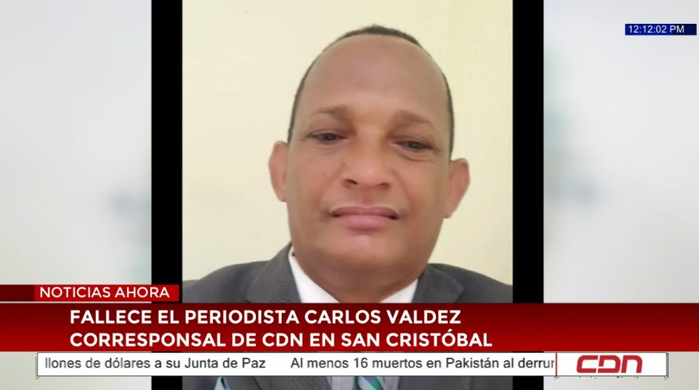 cdn37's tweet photo. #NoticiasAhora.- Con profunda pena, informamos del fallecimiento de Carlos Valdez, nuestro corresponsal en la provincia de San Cristóbal. CDN, junto a sus colegas, se une al dolor de los familiares de Carlos, quien falleció la madrugada de este viernes tras una batalla contra el cáncer de pulmón.

Puede verlo en vivo aquí: https://t.co/45UjwPZXm2

#CDN37 #CanaldeNoticias #CDN