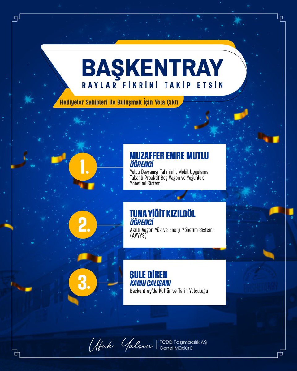 uyalcin_'s tweet photo. Marmaray ve Başkentray yolcularımızın müşteri memnuniyeti ve hizmet kalitesi ölçüm çalışmalarına katılımıyla düzenlenen “Raylar Fikrini Takip Etsin” yarışması oldukça başarılı projeler ve fikirlerle sonuçlandı.

Fikirleri değerlendirirken önceliğimiz vizyon gücü, sistem yaklaşımı ve yolcu deneyimini geliştirme potansiyeli oldu. Yolcularımızın hayal ettiği demiryolu vizyonunu görmeyi ve bu vizyondan ilham almayı amaçladık.

Ülkemizin demiryollarını geliştirme yolculuğumuzda; ölçüm çalışmalarına katılarak destek veren on binlerce yolcumuza ve projelerini bizlerle paylaşan binlerce katılımcıya teşekkür ediyor, dereceye giren proje sahiplerini tebrik ediyorum. 

#TürkiyeHızlanıyor 🇹🇷