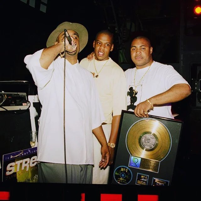 Jay-Z and his first gold record for "Dead Presidents" (June 1996)