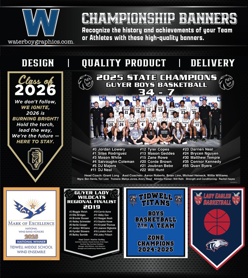 Waterboy_Miles's tweet image. Celebrating standout seasons can look even better with @waterboy_tx on the team!
#WaterboyGraphics #WeBrandBig #WhenCultureMatters #CampusBranding #SchoolBranding #Branding
