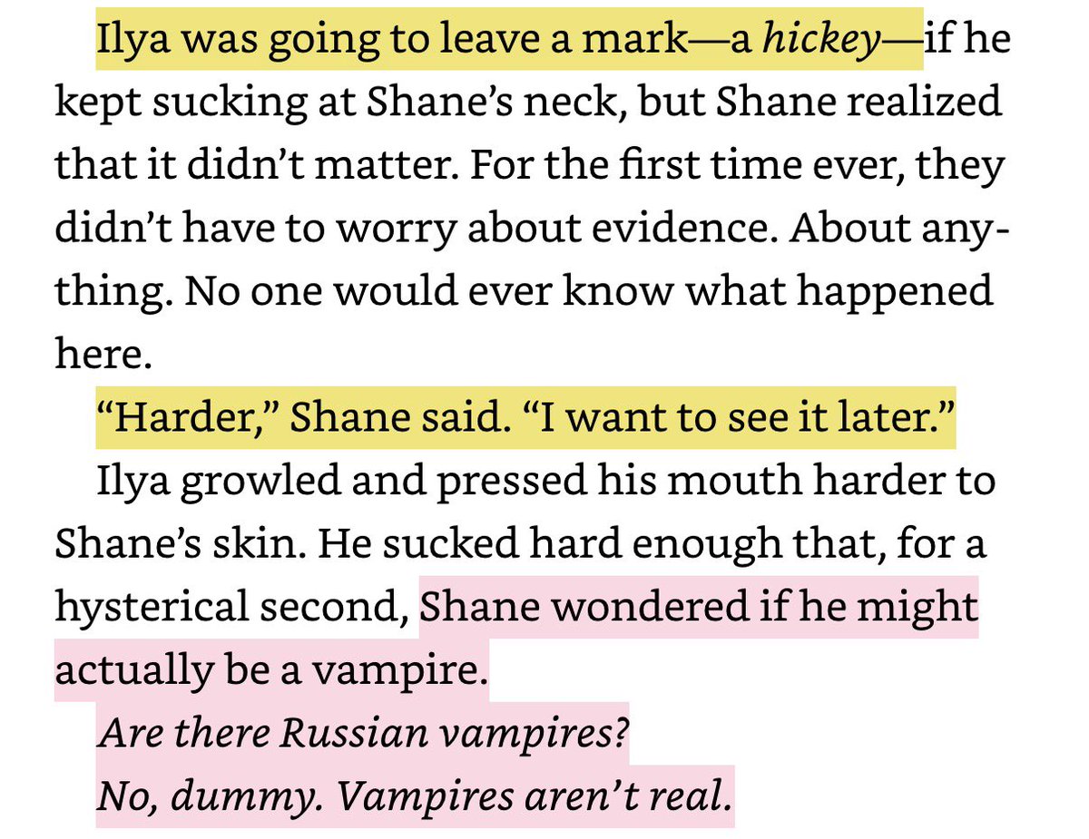 imagine if there was a crazy plot twist at the cottage and ilya really was a vampire