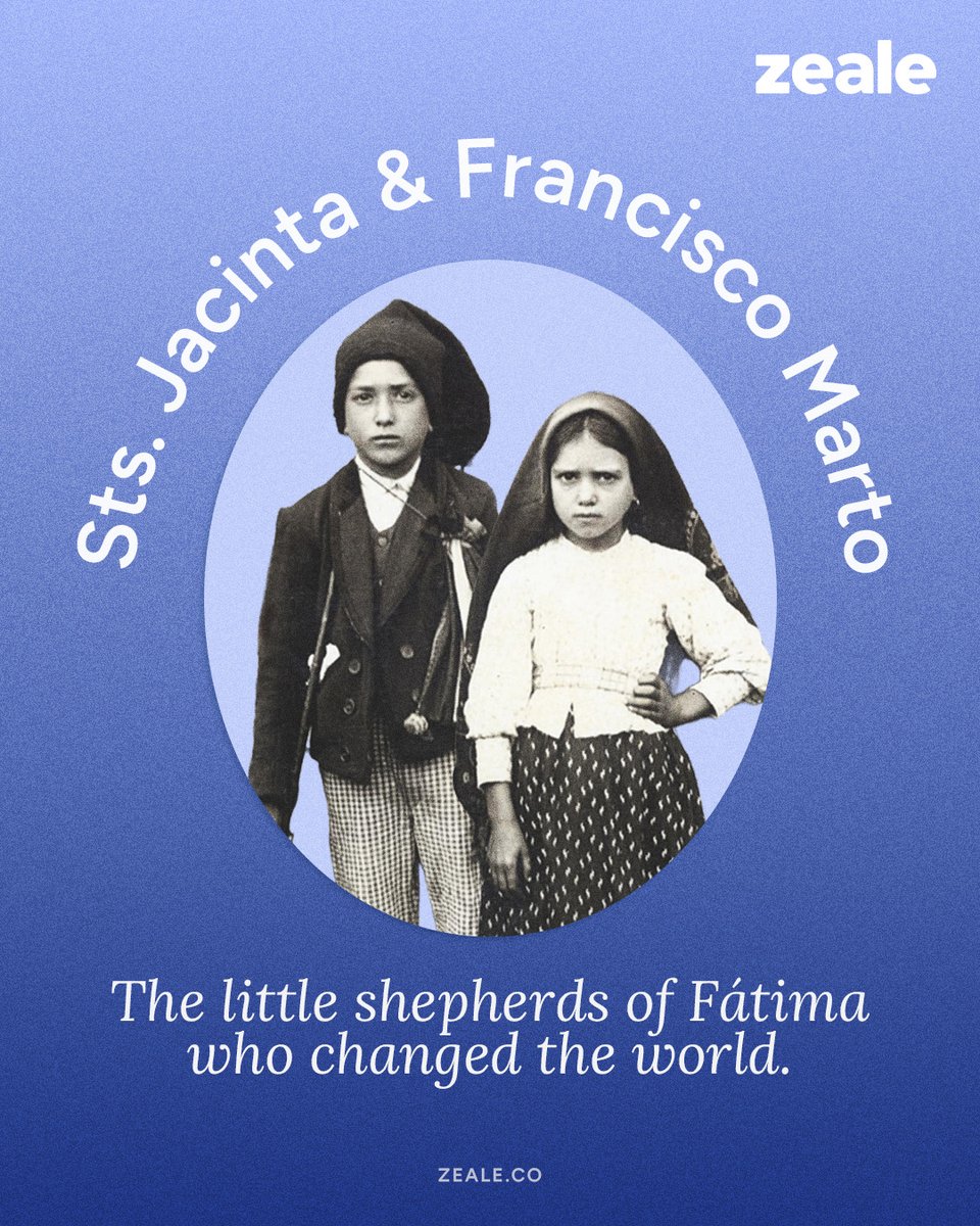 Sts. Jacinta and Francisco Marto, pray for us! 🙏

Explore the lives of the saints on Zeale. 

Get started 👇

bit.ly/ZealeMyDailySa…