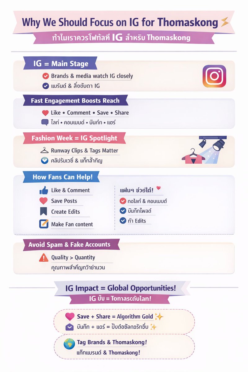 thepretty_aries's tweet image. สวัสดีทุกคน! นี่คือเหตุผลว่าทำไมในงาน Fashion Week ครั้งต่อไปเราควรโฟกัสที่ IG
#thomaskong #โทมัสก้อง

ตัวอย่าง:

สิ่งที่โทมัสก้องควรทำ:          สิ่งที่แฟน ๆ ควรทำ: