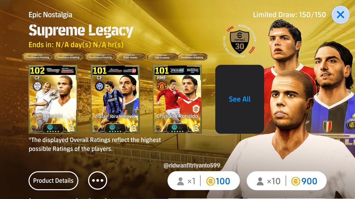 🎗️EPİC : Nostalgia 

•Ronaldo Nazario 🇧🇷 
•Zlatan Ibrahimovic 🇸🇪
•Cristiano Ronaldo 🇵🇹 

If you only had to choose one, which one would you choose 🔥

#eFootball2026 
concept design:<a href="/RidwanFitr87783/">Ridwan Fitriyanto 599</a>