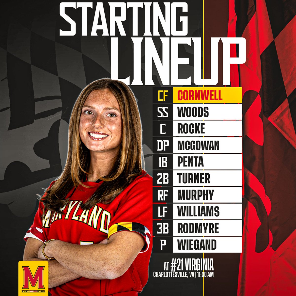 TerpsSoftball's tweet photo. Starting lineup against the Cavaliers

#feartheturtle https://t.co/vHXsB1Wqko