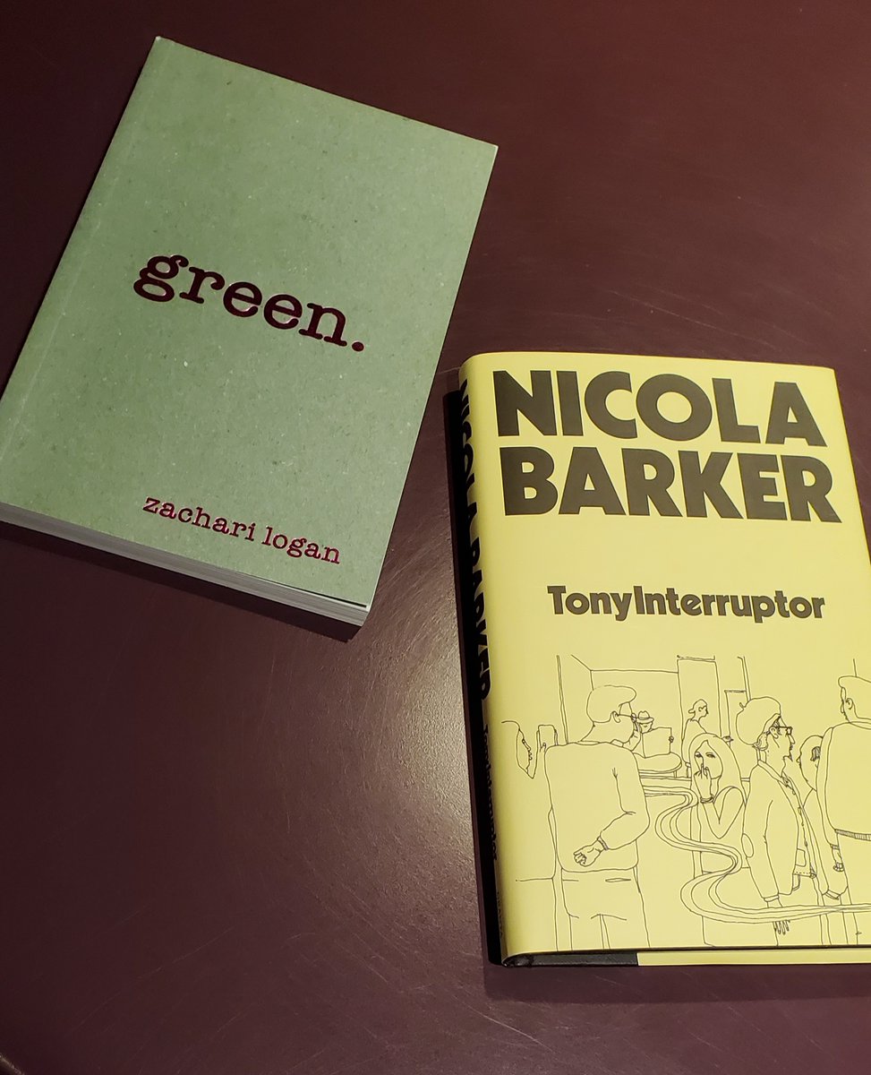 bookgaga's tweet image. #FridayReads #WeekendReads
TonyInterruptor by Nicola Barker (@GrantaBooks) granta.com/tonyinterrupto… &amp;amp; green. by Zachari Logan (Radiant Press) radiantpress.ca/shop/p/green