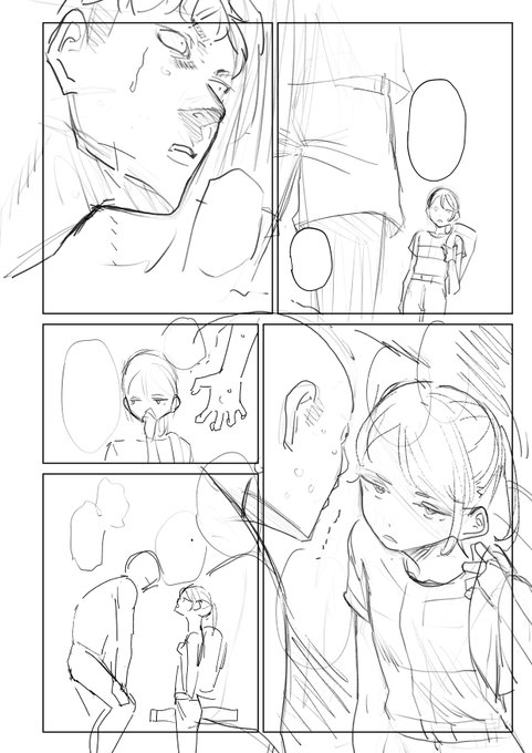 下書き描いてる 