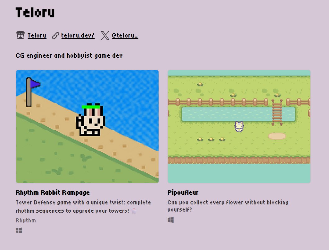 mon itch est mit à jour avec mes deux proto de jeux réalisés entièrement en C++ 🥹
🧷 teloru.itch.io