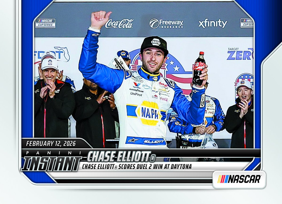 joe_srigley's tweet photo. #NASCAR... @PaniniAmerica is releasing its Panini Instant cards from #Speedweeks, including Tyler Reddick, Austin Hill, Chandler Smith, Chase Elliott, and Joey Logano.
The cards go on sale today at 3:00 PM ET, and are available for a limited time and in limited quantities.