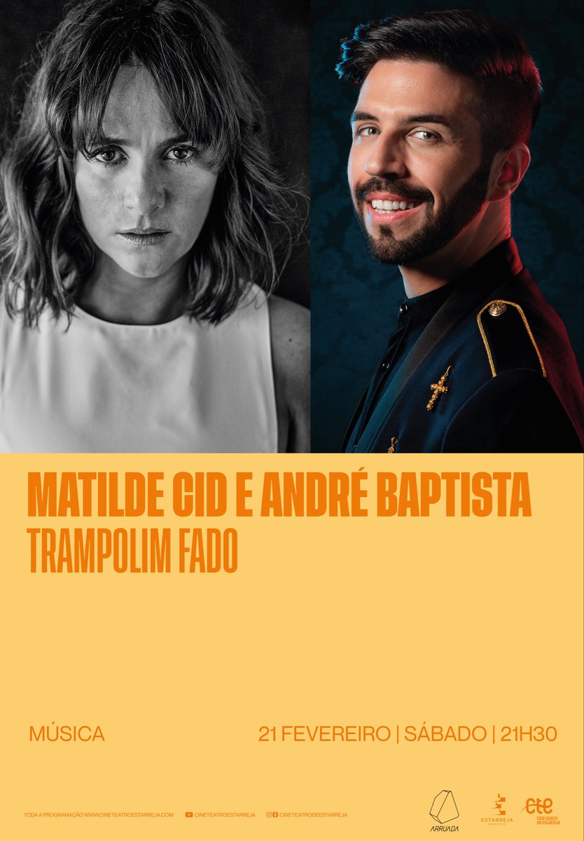 ABfado's tweet photo. A 21 de fevereiro, o Café Concerto do Cine-Teatro de Estarreja recebe os talentos de Matilde Cid e André Baptista numa prova viva da regeneração do Fado e da sua vitalidade.

Guitarra portuguesa: Sebastião Pereira
Viola: Mauro Resende

Cine-Teatro Estarreja | Arruada Música https://t.co/GGCHnDsfuy
