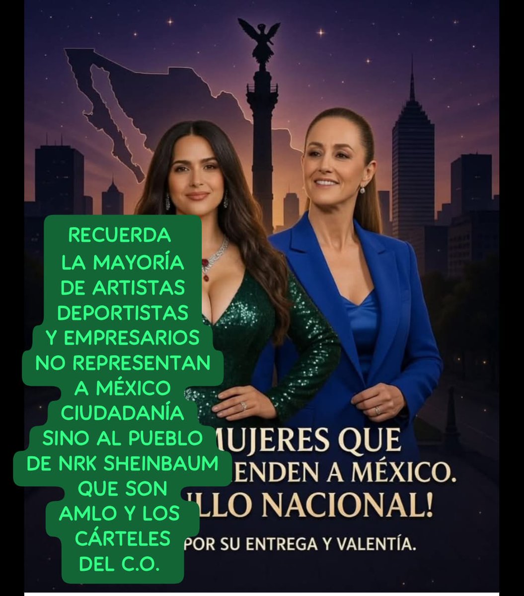 🇲🇽🌎✝️ ATENCIÓN CUANDO NRK SHEINBAUM DICE LO QUE DIGA EL PUEBLO, OJO SE REFIERE A AMLO Y A LOS CÁRTELES DEL C.O. ESE ES EL PUEBLO DE NRK SHEINBAUM, DE LOS MORENISTAS Y ALIADOS, QUE NO TE ENGAÑEN MÉXICO CIUDADANÍA.
<a href="/dlacalle/">Daniel Lacalle</a> 
<a href="/SecMarcoRu7700/">Sec Marco Rubio</a> 
<a href="/lopezdoriga/">Joaquín López-Dóriga</a> 
<a href="/El_Universal_Mx/">El Universal</a>