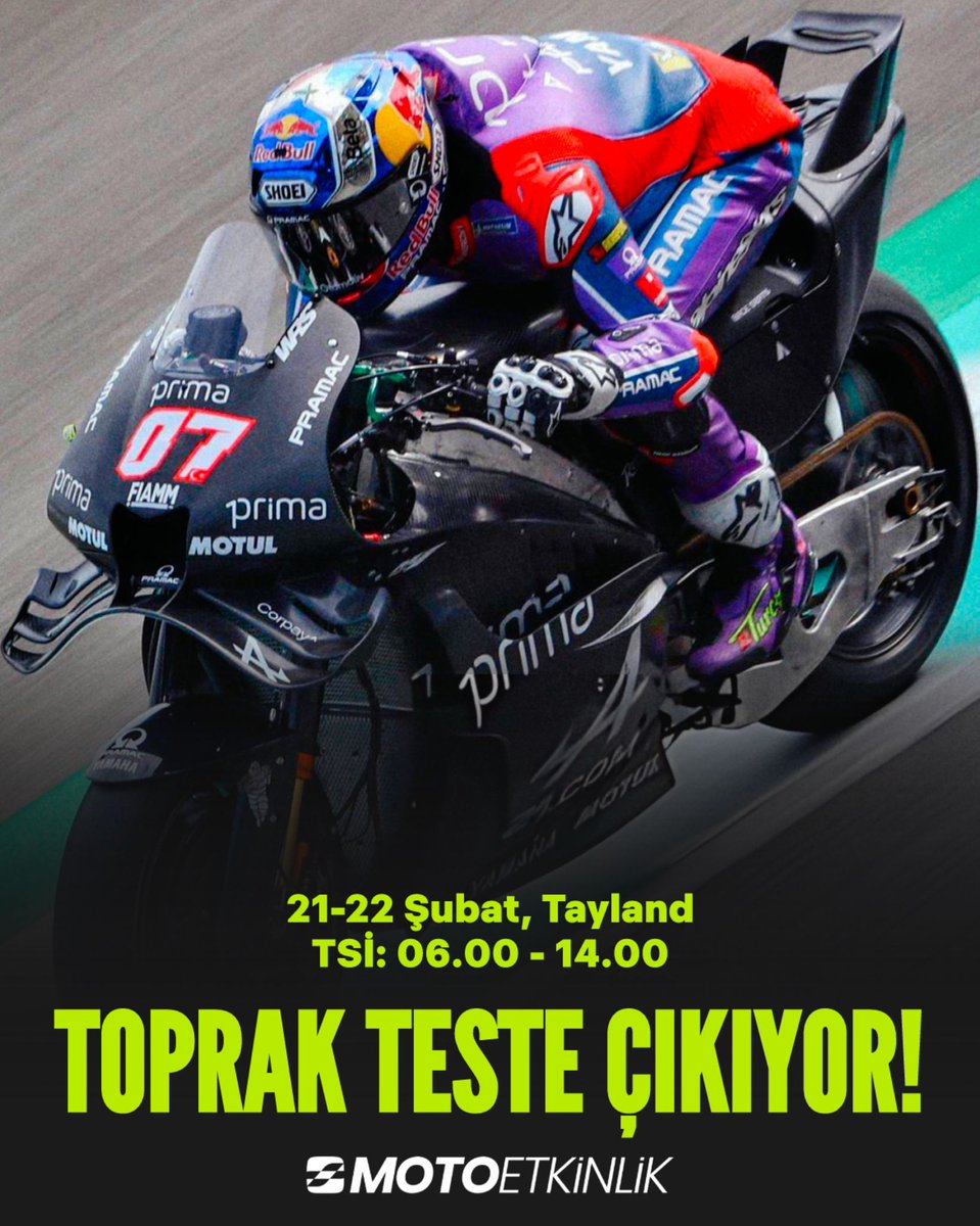 Yarış Öncesi Son Prova: Tayland MotoGP testi yarın Chang pistinde başlıyor! 🚀

Toprak Razgatlıoğlu için ilk Grand Prix'ten önceki son ve önemli sınav yarın başlayacak.

Türkiye'nin ilk MotoGP yıldızı Toprak Razgatlıoğlu, 2026 MotoGP Dünya Şampiyonasında sezonun ilk yarışına bir