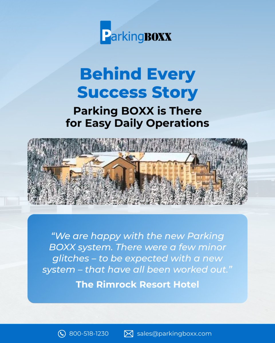 The Rimrock Resort updated its operations, and even with the usual new-system adjustments, everything is now running smoothly and efficiently for everyone.

#ParkingBOXX #SmartParking #CustomerSuccess #ParkingSystems #ParkingTechnology #Testimonial