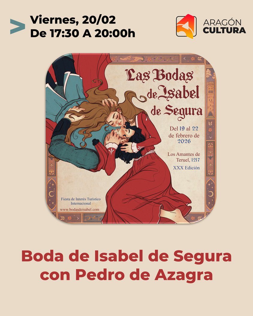🔴 AHORA EN EMISIÓN

¡La boda continua! La leyenda de los Amantes de Teruel en directo🏰🌹

Sigue en DIRECTO las #BodasDeIsabel2026 a través del streaming de Aragón Cultura. 

📺Ver streaming: cartv.es/aragoncultura/…

#BodasdeIsabelATV <a href="/BodasDeIsabel/">Bodas De Isabel</a>