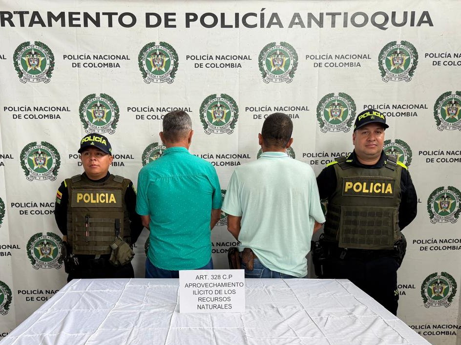 Policiantioquia's tweet photo. #Tarso | Nuestros uniformados capturaron a 2 personas por el delito de aprovechamiento ilícito de los recursos naturales, mediante actividades de patrullaje y control. Se incautaron 5.5 m³ de madera tipo cedro, avaluados en $8.000.000, y un camión placa KUM211 utilizado para el transporte ilegal. Los capturados fueron dejados a disposición de la autoridad competente. #JuntosPorAntioquia