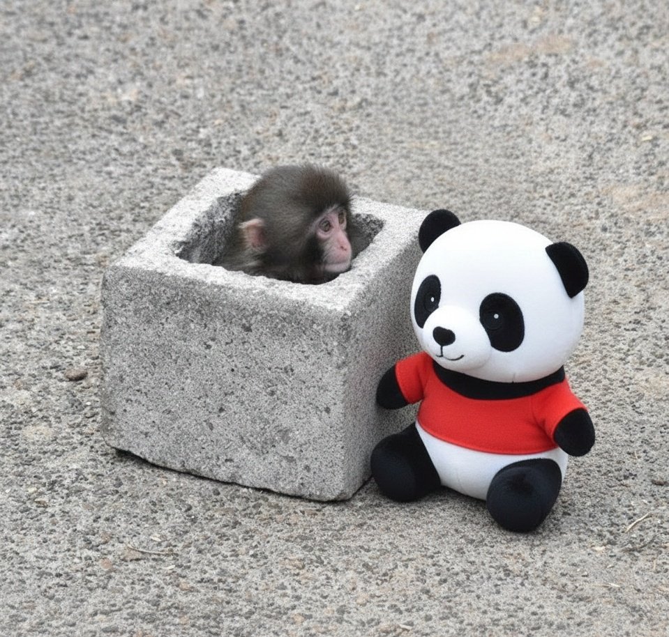 If Punch needs a new friend, Pandu plushie is available 🐼❤️🐵