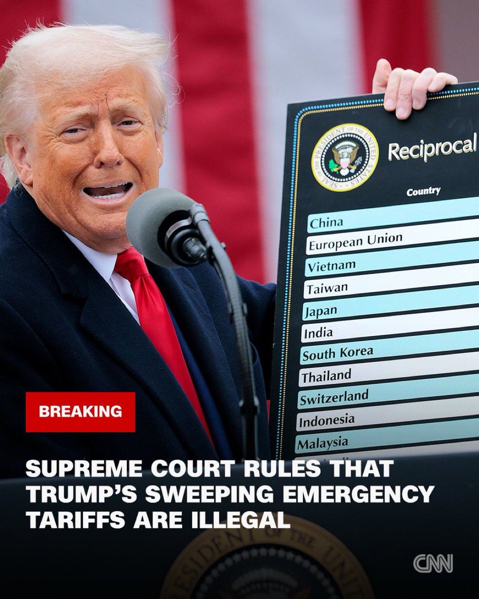 Trade wars carry long-term consequences. Protectionism may win headlines, but it strains alliances, disrupts markets, and accelerates the erosion of global trust in U.S. leadership.
Empires rarely fall overnight, they decline through self-inflicted wounds.
#SCOTUS
#Supremecourt