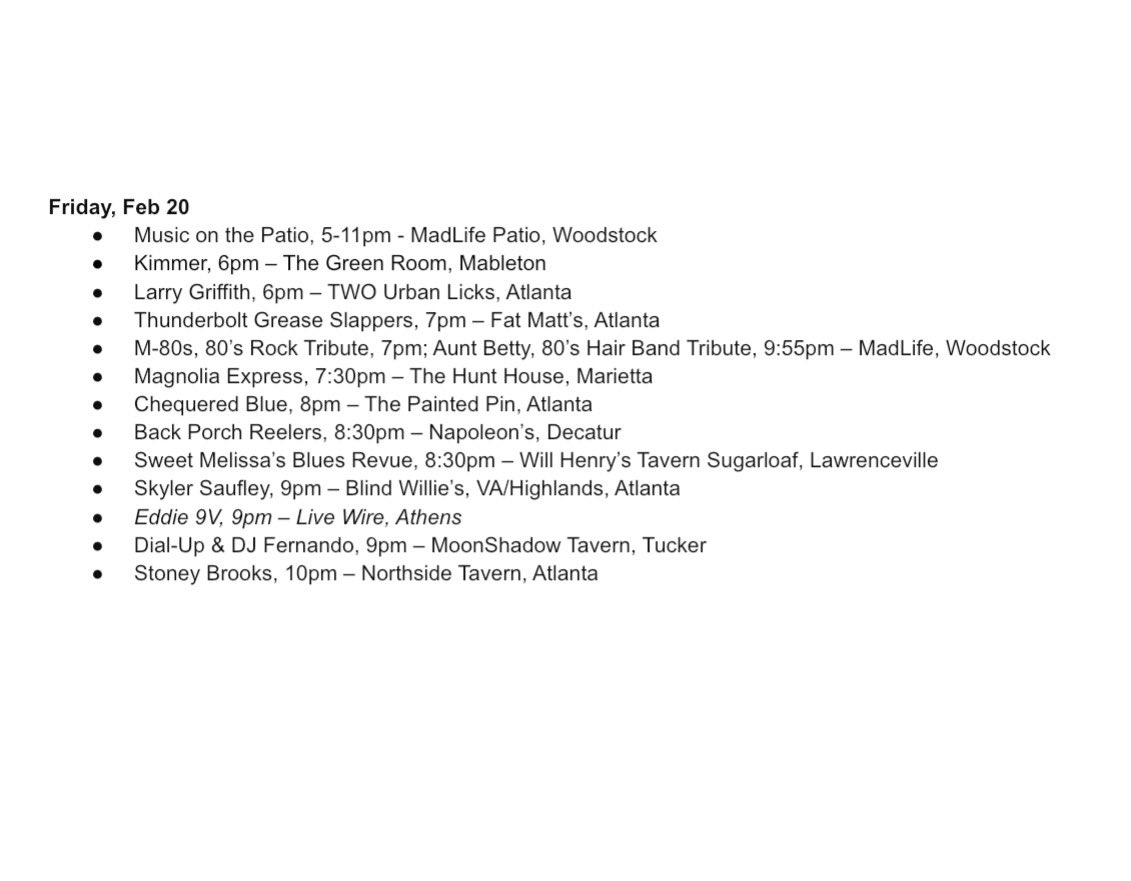 Happy FriYAY ABS!  It’s time to kick off the weekend with some live music! 🎶🎵💙💙🎵🎶 #atlantabluessociety #supportlivemusicvenues #supportliveblues #supportlivebluesvenues #supportlivemusicvenues