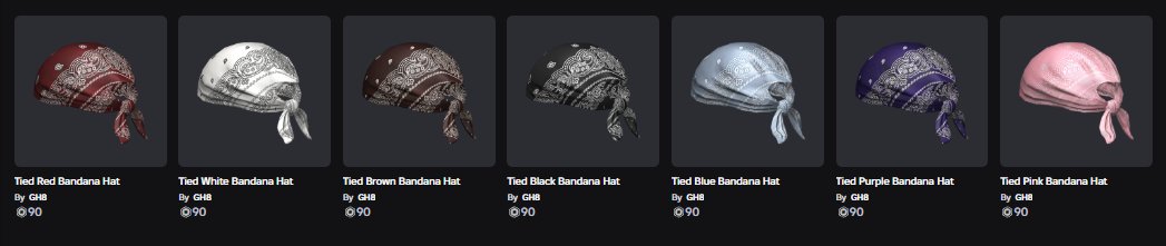GhostUgc's tweet photo. New Tied Bandana Hat has been Drop : https://t.co/VK7nzlumbV

#RobloxDev #RobloxUGC https://t.co/yV5PNWfUCS