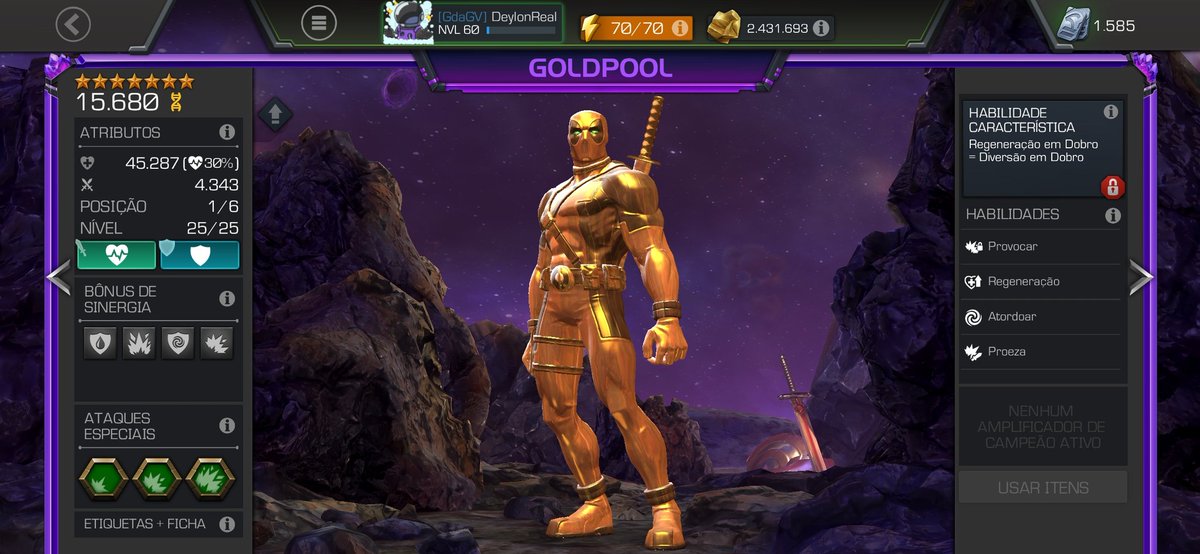 Valeu a pena vir a noite jogando pra pega essa raridade meu Deadpool (Dourado) 7 Estrelas estou muito animado 🤩🤩🤩🤩🤩 <a href="/MarvelChampions/">Marvel Contest of Champions</a> <a href="/MystiKay13/">🔮 Mysti 🔮</a>