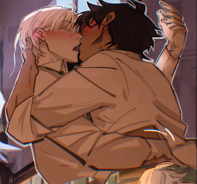 Posted quite a spicy dump of new 8th year drarrys to ptrn…green twinkle #drarry #hpdm #art