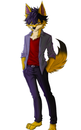 williamson54941's tweet photo. A cool anime-style wolf boy with golden fur, sharp eyes, and a confident look He wears a red shirt grey blazer and dark pants standing casually with his hands in his pockets 
#Commission #2dfurry #furryartwork #Commissiondone #commissionfor https://t.co/QXTFihwEHJ
