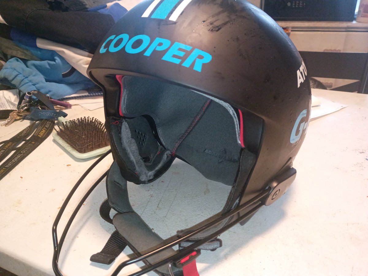 Got his helmet back from a deer friends graphics business here in my town. 
Mr Macri of Meriden CT is the best! 
He taught two of my kids when they were in elementary school...