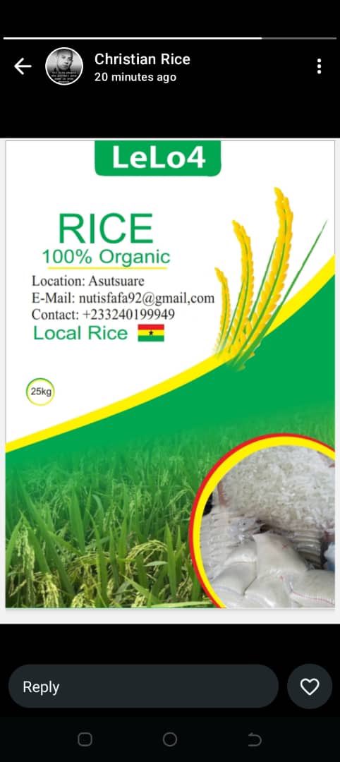 I have just received a 5kg rice from Nutis Peace who supplies Local Rice across the country to welcome my Stay in Accra. 
Abusua i want all of us to patronize from her to support our local products. 
The prices too is as low as you can imagine. 
Just call her on 024 019 9949
