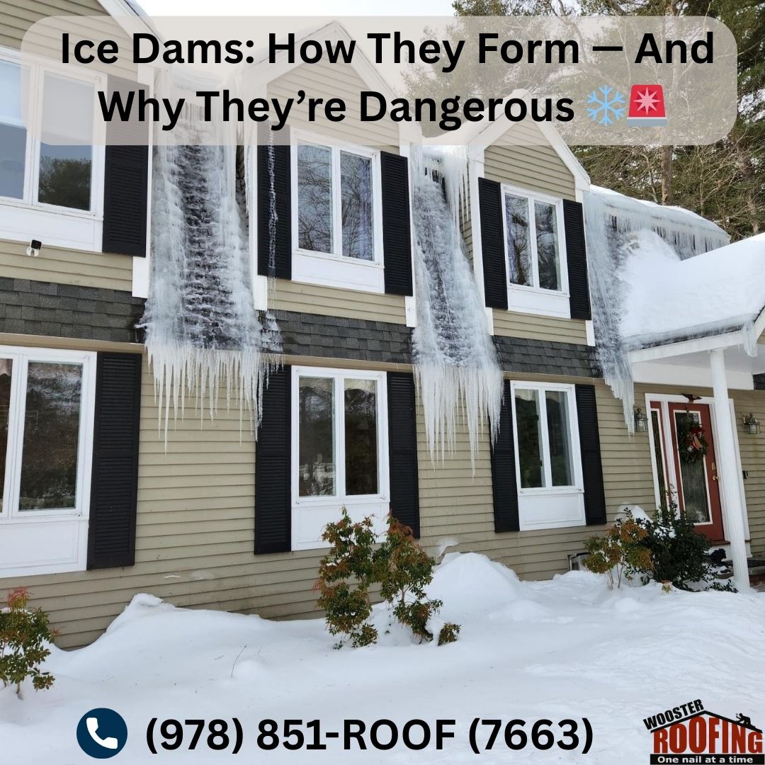 WoosterRoofing's tweet image. ❄️🚨 Ice Dams: How They Form — And Why They’re Dangerous

When heavy snow covers your roof and temperatures drop to extreme cold, the perfect conditions for ice dams are created.

🌨️ Contact us today: wooster-roofing.com
Call: (978) 851-ROOF (7663)

#IceDamPrevention