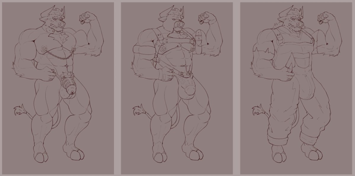 So, my fixation with bulls led me to make an oc...
WIP