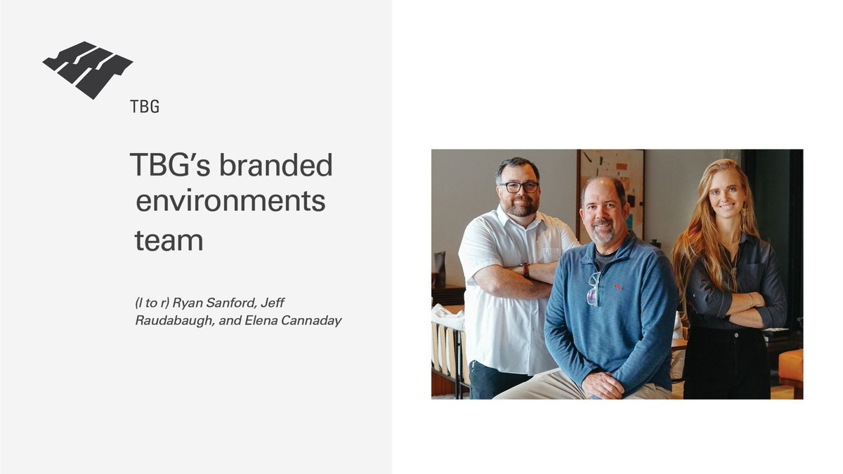 billodle's tweet photo. Proud to announce a major milestone for TBG! We're expanding our practice with the launch of our new Branded Environments studio. Big things ahead! https://t.co/TvzqQ9BBqi