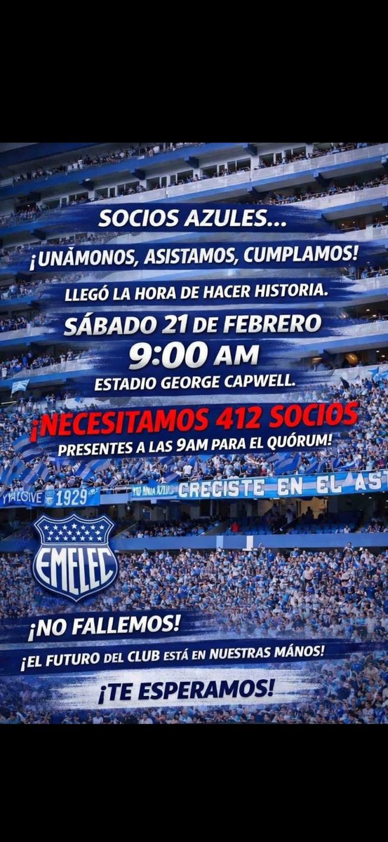 Mañana necesitamos de ustedes 💪🏽💙