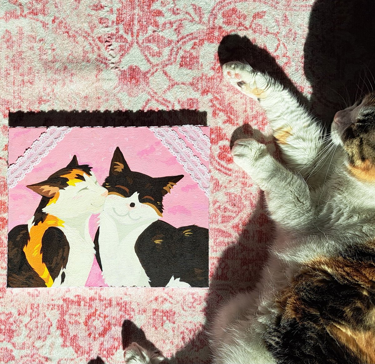 I FORGOT ABT TWITTER HAI 
Here's a painting i did for my boyfriend for valentines day :3 
Im never using cheap ass acrylic again