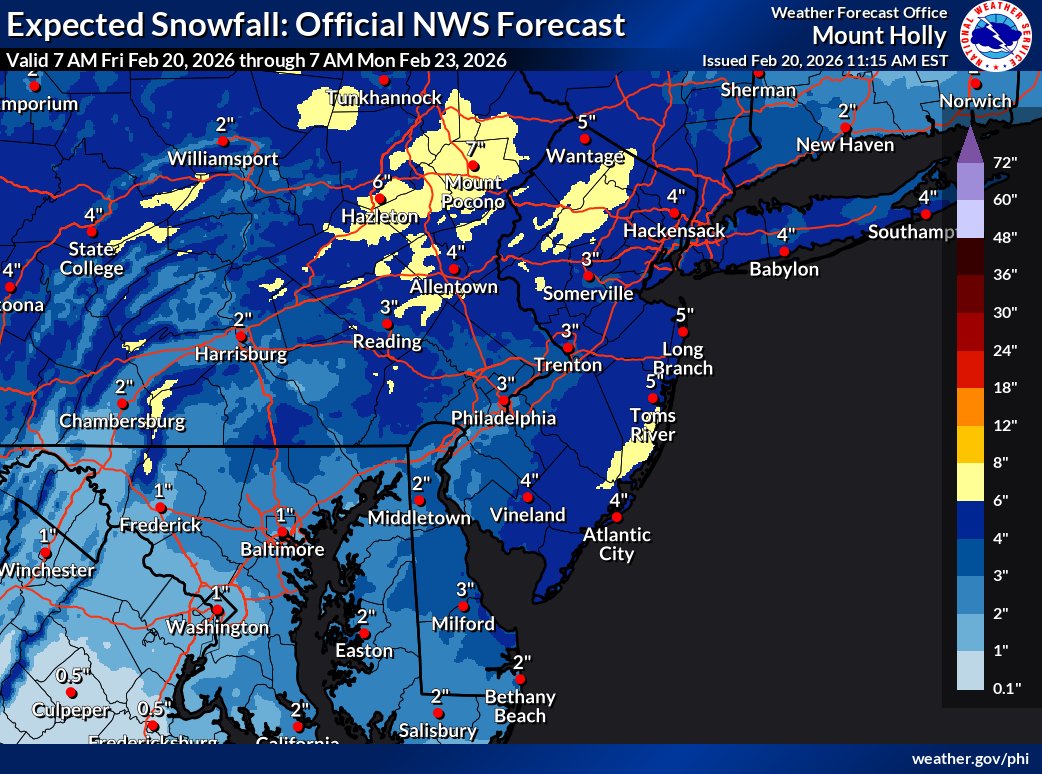 When you see a large spread between the 'Expected' Snowfall and the ...