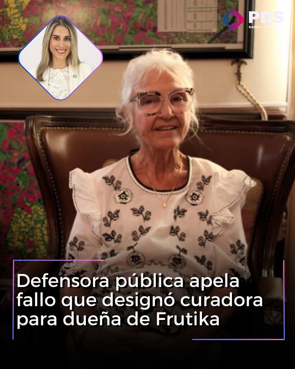 #CasoFrutika | La defensora pública de incapaces, Leyla Centurión, apeló la resolución mediante la cual la jueza civil Rossana Frutos designó a Cristina Kress como curadora provisoria de su madre Beate Holtker de Kress, sin previo dictamen médico.

#PDSDigital