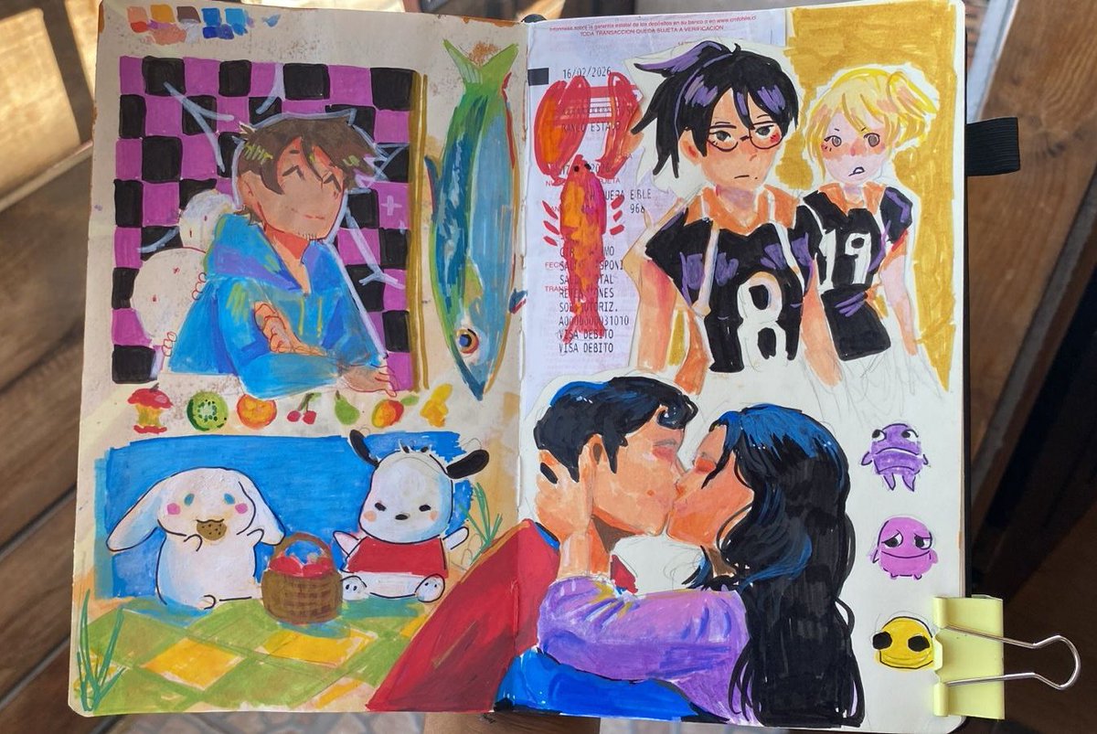 Una página de mi #sketchbook llena de cosas randoms :)