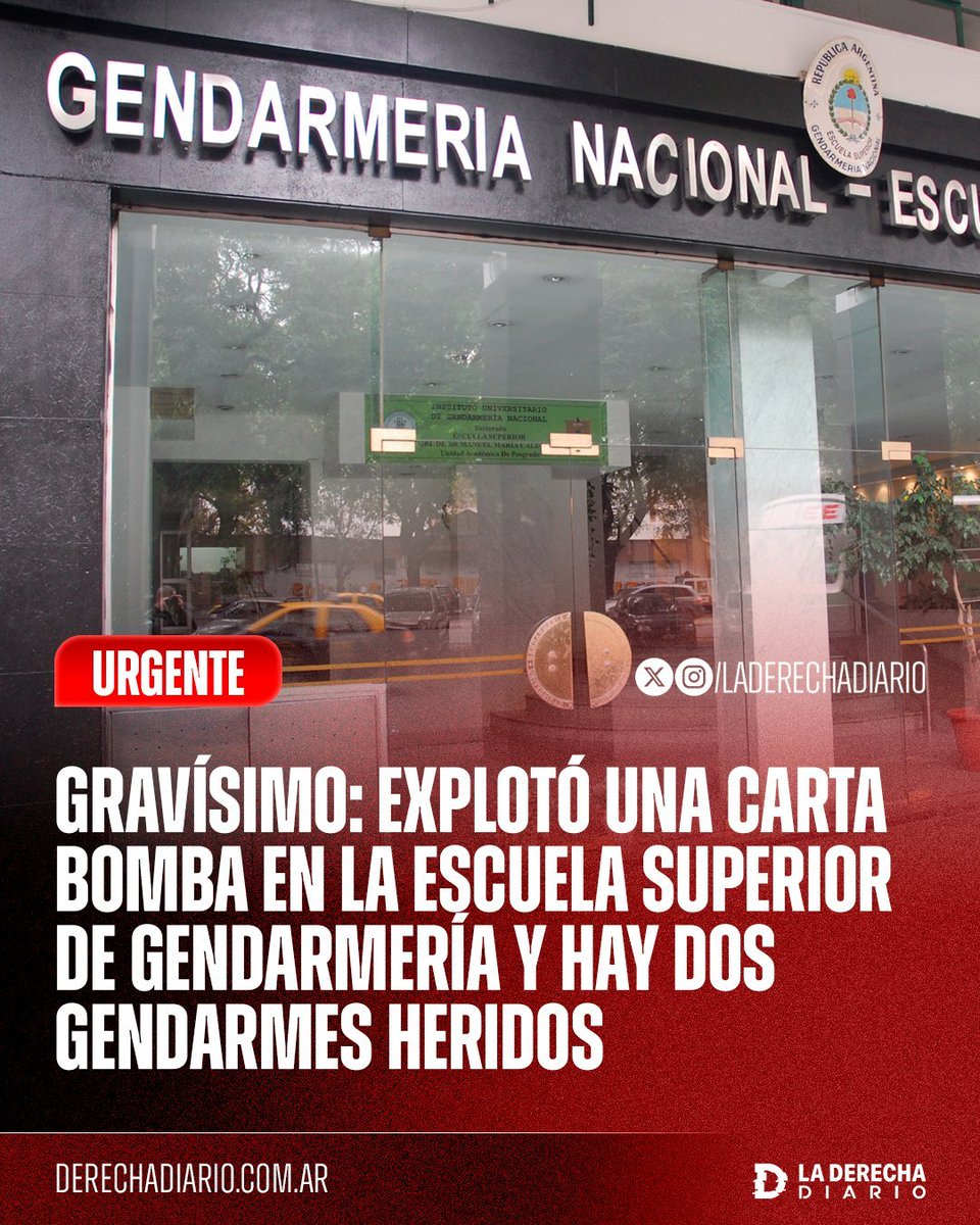 Hoy: 
- Apareció una bomba en el centro de distribución de Mercado Libre
- Explotó una carta bomba en la escuela superior de gendarmería.

El país que nos toca cuando no gobiernan los kukas.