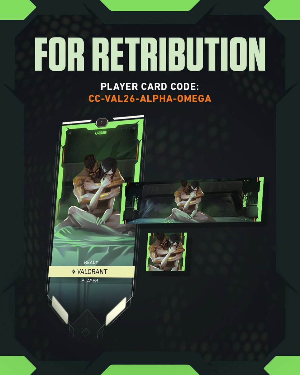 Valorant os regala esta tarjeta completamente gratis
Codigo: CC-VAL26-ALPHA-OMEGA
Canjealo en: shop.riotgames.com/es-es/redeem/