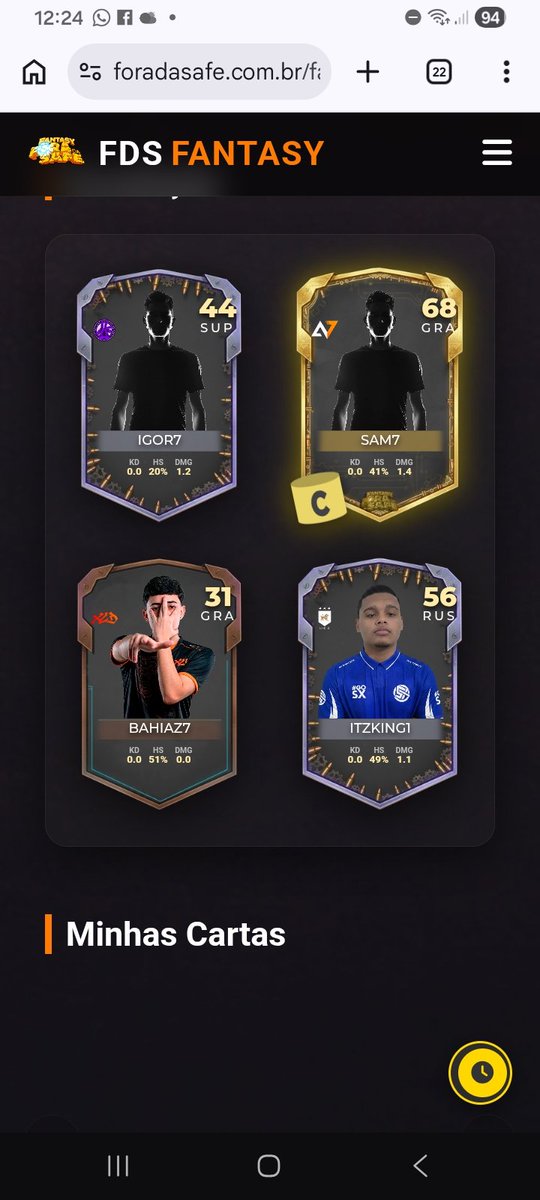 Time montado pra repescagem